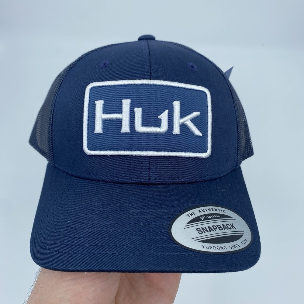 Huk Youth Trucker Hat Snapback Kids Blue Logo Patch Anti Glare Fishing Cap NWT
